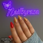 ناخن مصنوعی راسا مدل قرمز ورق طلا