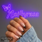 ناخن مصنوعی راسا مدل فرنچ مشکی مینیمال