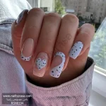 ناخن مصنوعی راسا مدل آبی طرح فرنچ و قلب
