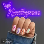 ناخن مصنوعی راسا مدل ماربل رنگی مینیمال