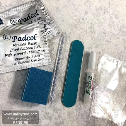 ناخن مصنوعی راسا مدل سرخابی طرح سنگی