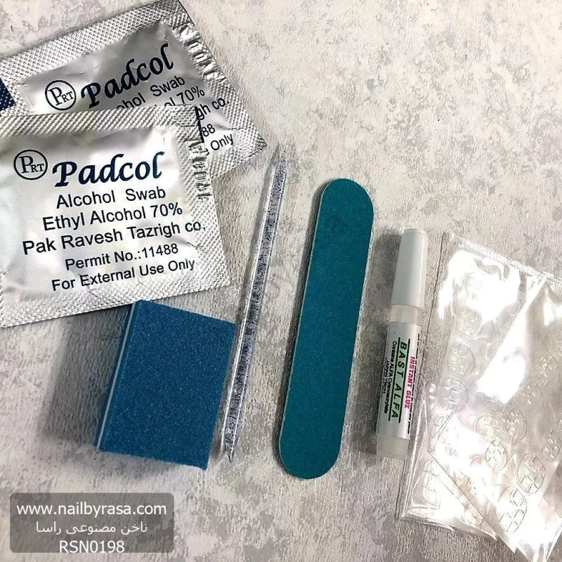 ناخن مصنوعی راسا مدل سرخابی طرح سنگی