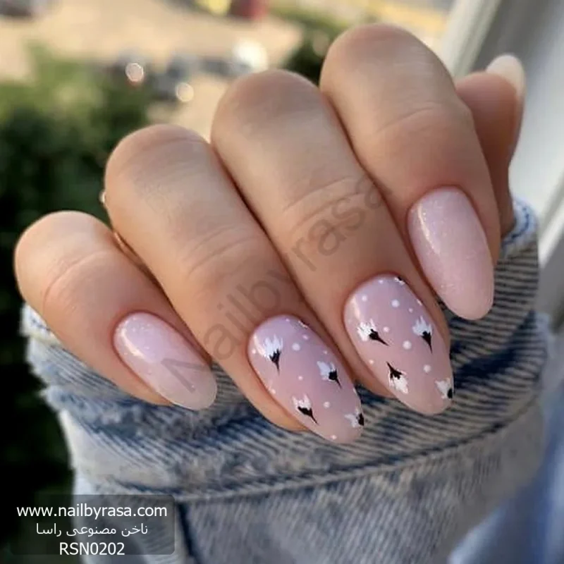 ناخن مصنوعی راسا مدل بیس نود طرح قاصدک