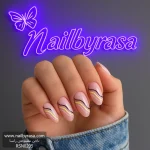 ناخن مصنوعی راسا مدل خطی مشکی زرد سفید