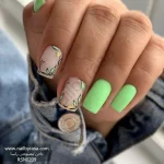 ناخن مصنوعی راسا مدل سبز طرح برگ