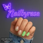 ناخن مصنوعی راسا مدل سبز طرح برگ