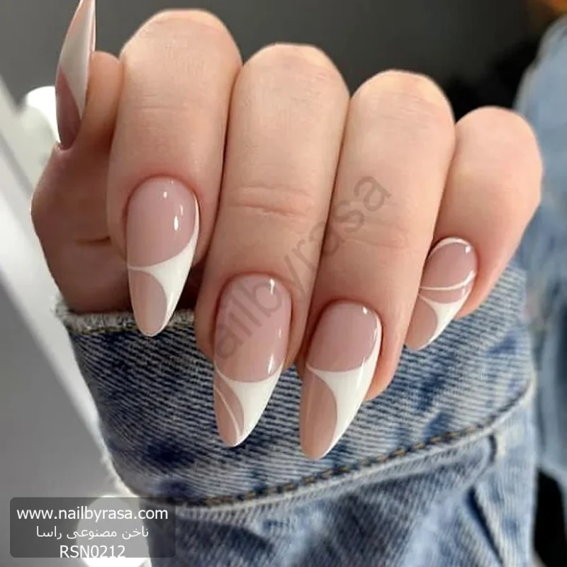 ناخن مصنوعی راسا مدل مینیمال سفید