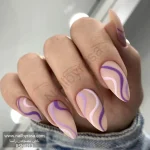 ناخن مصنوعی راسا مدل بنفش ماربل خطی