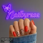 ناخن مصنوعی راسا مدل قرمز گورخری