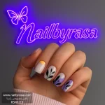 ناخن مصنوعی راسا مدل شیری برگ مینیمال