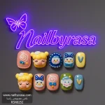 ناخن مصنوعی راسا مدل فانتزی رنگی طرح دختر و آبنبات کد RSR767