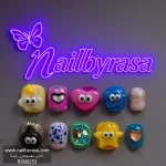 ناخن مصنوعی راسا مدل فانتزی رنگی طرح قلب و ستاره کد RSR825