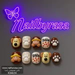 ناخن مصنوعی راسا مدل فانتزی طرح سگ و دونات کد RSR1264