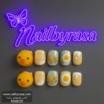 ناخن مصنوعی راسا مدل فانتزی زرد طرح جوجه کد RSR1010