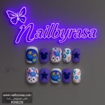 ناخن مصنوعی راسا مدل فانتزی بنفش طرح خرگوش کد RSR393