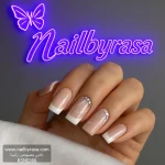 ناخن مصنوعی راسا مدل فرنچ و گل مناسب عروس