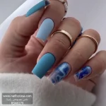 ناخن مصنوعی راسا طرح ماربل رنگ آبی