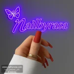 ناخن مصنوعی رنگی ساده راسا رنگ قرمز فرم مربع