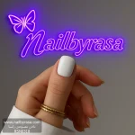 ناخن مصنوعی رنگی ساده راسا رنگ سفید فرم مربع گرد کوتاه