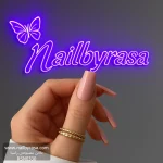 ناخن مصنوعی رنگی ساده راسا رنگ صورتی کالباسی رنگ ناخن فرم مربع براق