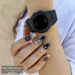 ناخن مصنوعی راسا رنگ مشکی شیری طرح عنکبوت دارک RSR1437