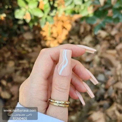 ناخن مصنوعی رنگ ناخن راسا طرح فرنچ کد RSF07