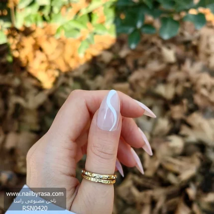 ناخن مصنوعی رنگ ناخن راسا طرح فرنچ کد RSF22