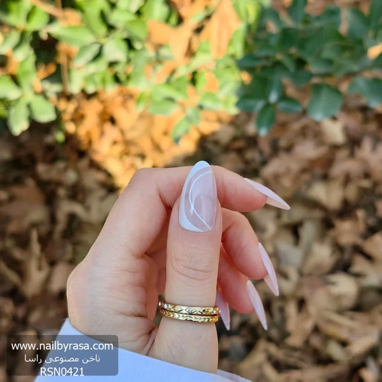ناخن مصنوعی رنگ ناخن راسا طرح فرنچ کد RSF23