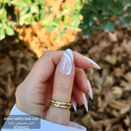 ناخن مصنوعی رنگ ناخن راسا طرح فرنچ کد RSF24