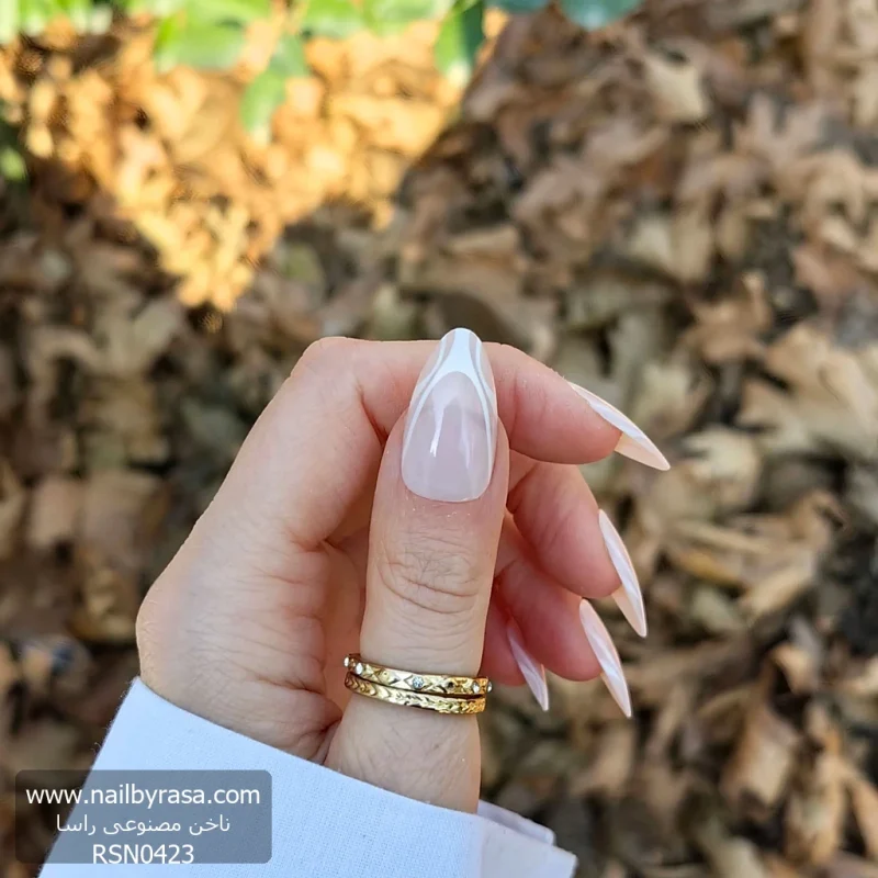 ناخن مصنوعی رنگ ناخن راسا طرح فرنچ کد RSF25