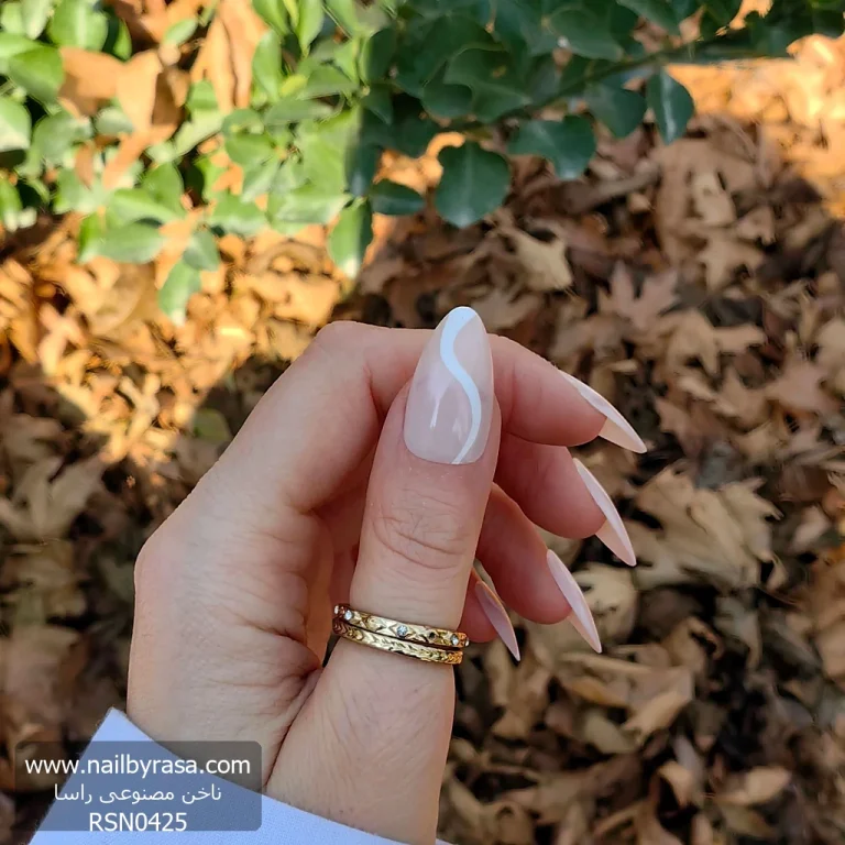 ناخن مصنوعی رنگ ناخن راسا طرح فرنچ کد RSF27