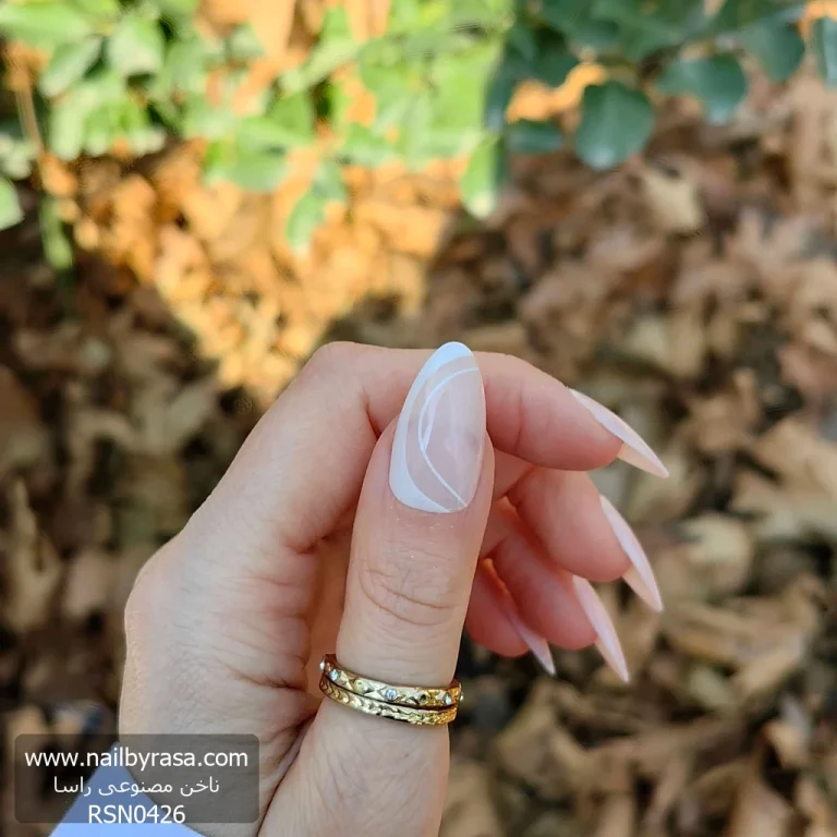 ناخن مصنوعی رنگ ناخن راسا طرح فرنچ کد RSF28