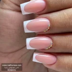 ناخن مصنوعی راسا مناسب عروس طرح فرنچ نگین دار