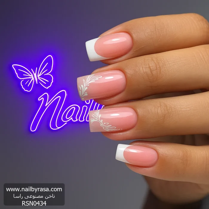 ناخن مصنوعی راسا مناسب عروس طرح گل و فرنچ