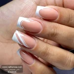 ناخن مصنوعی راسا مناسب عروس طرح فرنچ رنگ ناخن