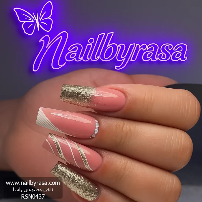 ناخن مصنوعی راسا مناسب عروس رنگ نقره ای