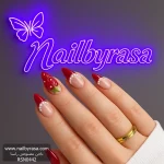 ناخن مصنوعي راسا طره توت فرنگی و فرنچ رنگی قرمز