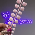 ناخن مصنوعی پا آمبره بیس صورتی