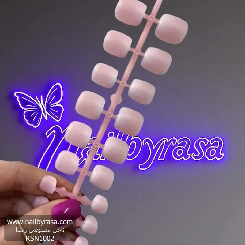 ناخن مصنوعی پا آمبره بیس صورتی