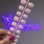 ناخن مصنوعی پا آمبره بیس صورتی