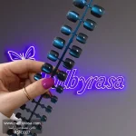 ناخن مصنوعی پا کریستالی کهکشانی رنگ آبی