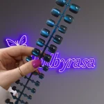 ناخن مصنوعی پا کریستالی کهکشانی رنگ آبی