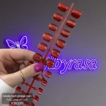 ناخن مصنوعی پا کریستالی کهکشانی رنگ قرمز