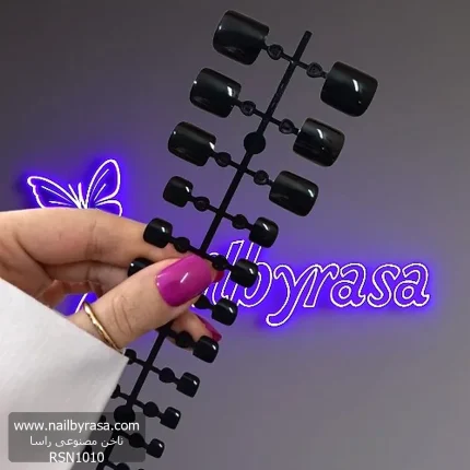ناخن مصنوعی پا رنگ مشکی ست 24 تایی