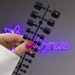 ناخن مصنوعی پا رنگ مشکی ست 24 تایی