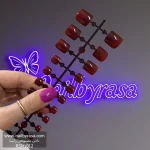 ناخن مصنوعی پا رنگ زرشکی