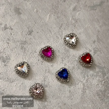 استیکر برجسته ناخن راسا طرح قلب نگین دار