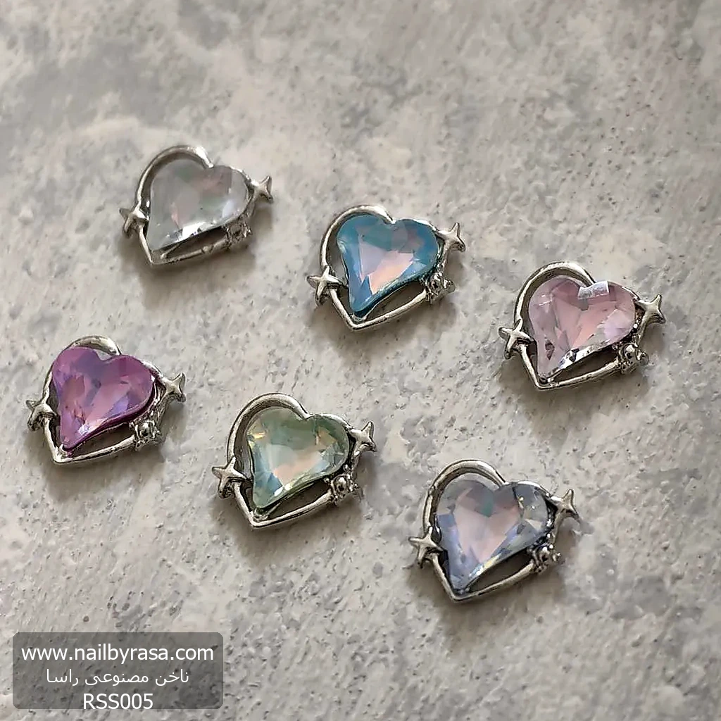 RSS005 استیکر برجسته ناخن راسا طرح قلب