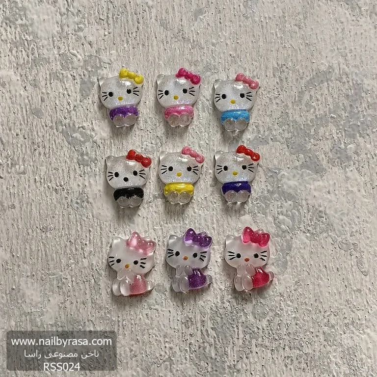 استیکر برجسته ناخن راسا طرح هلوکیتی رنگی