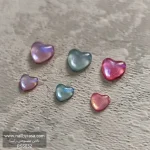 استیکر برجسته ناخن راسا طرح قلب رنگی کرومی